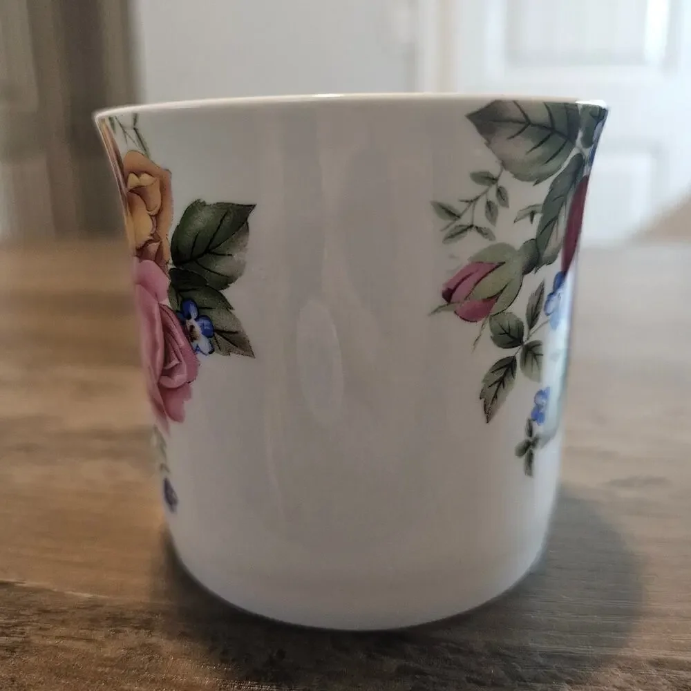 Stechol Gracie Bone China Vintage Roses Purple Pink Floral Coffee Cup Tea Flower